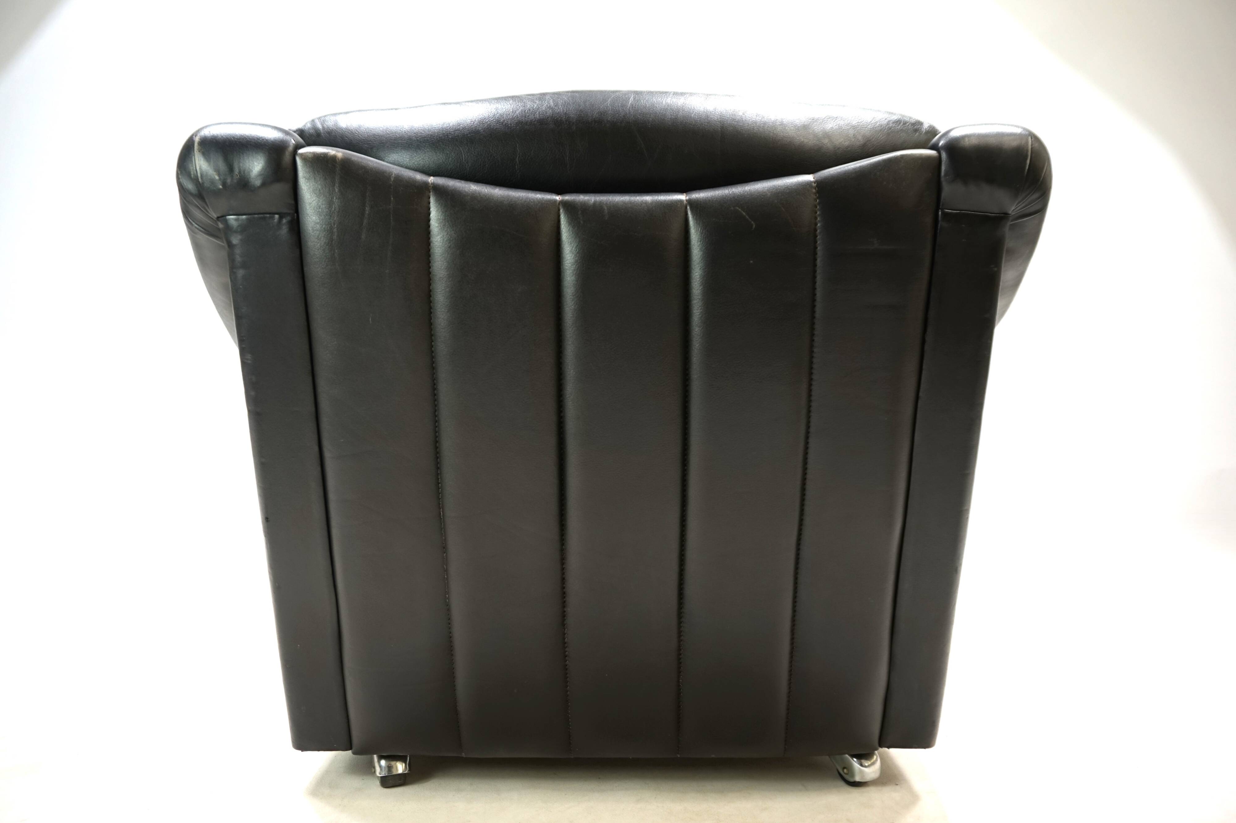 Fauteuil Art Déco en cuir, France 1960