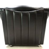 French Art Deco leather armchair, 1960
