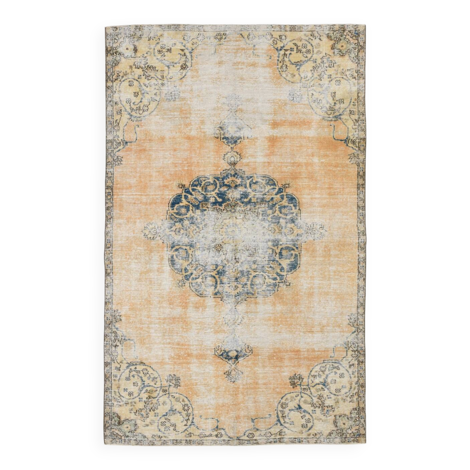 Natural Vintage Rug, Rustic Boho Rug, 157x254 Cm