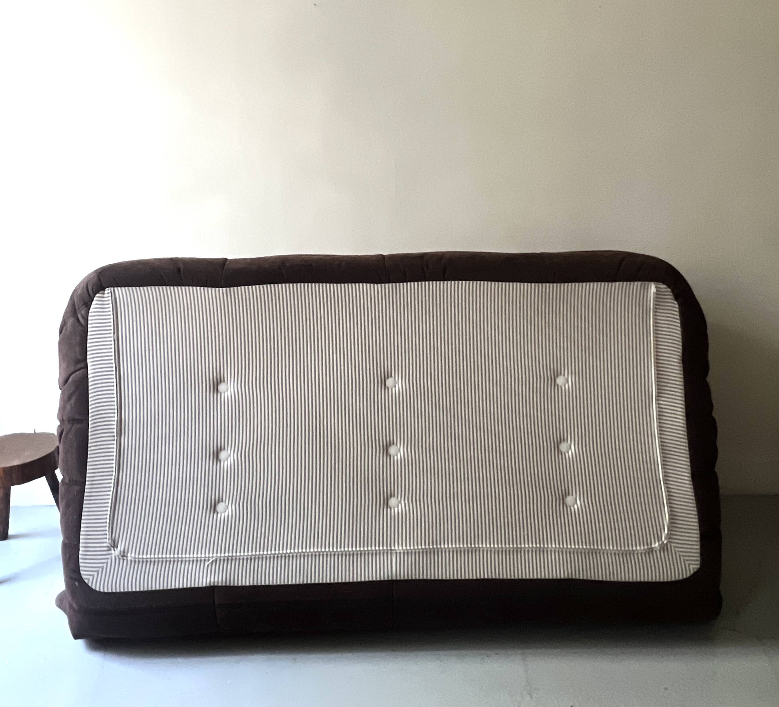 Togo 3-seater sofa in brown alcantara suede, Ligne Roset