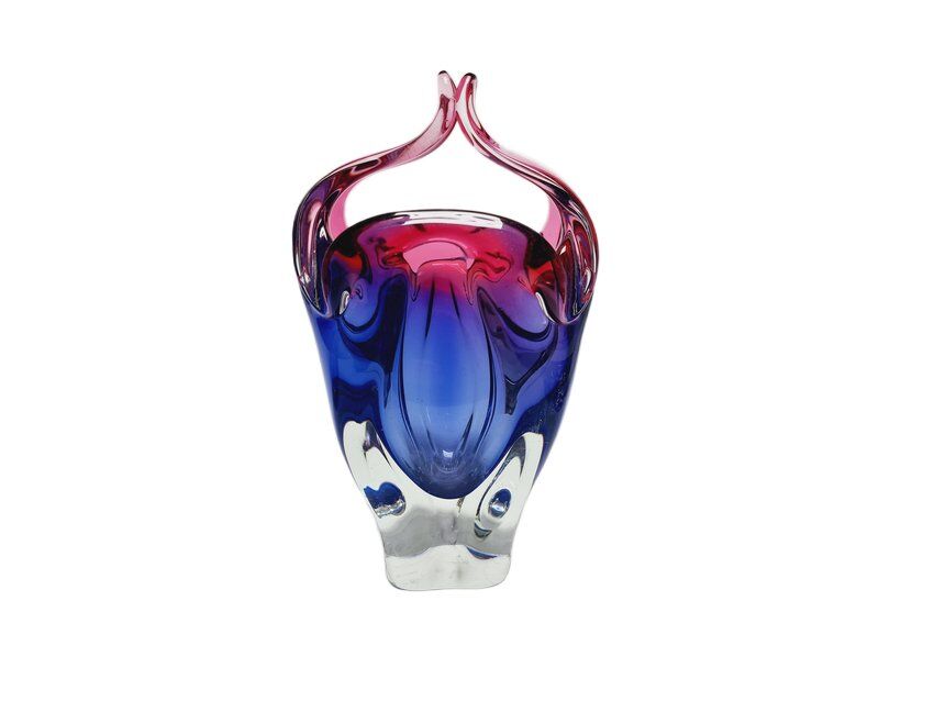 Vase by J. Hospodka for Chribska Glassworks, Former Czechoslovakia, 1960s