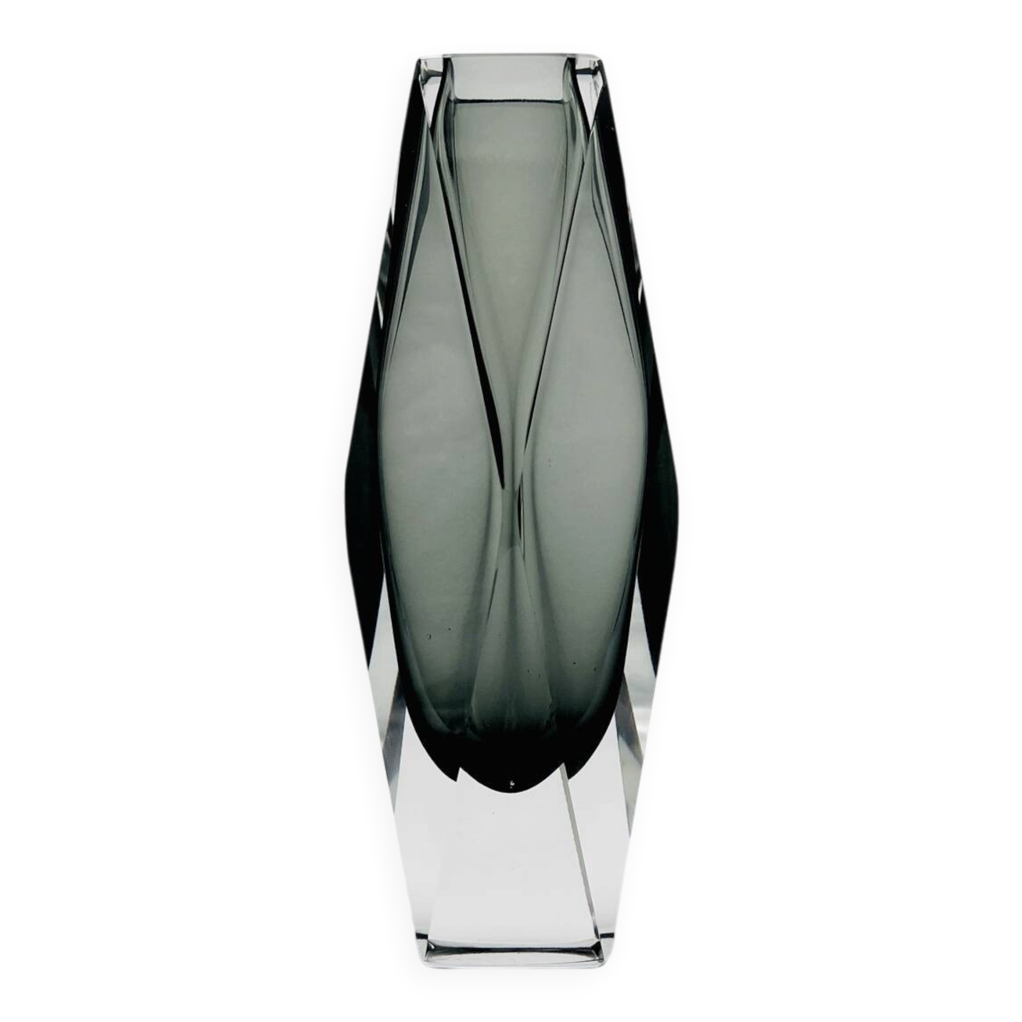 XXL Murano Sommerso Vase Alessandro Mandruzzato 27cm Grey Smoke