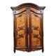 Bressane wardrobe Louis XV era with gendarme's hat in walnut and elm around 1750