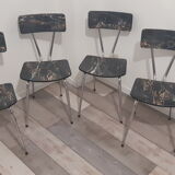 Set of 4 chairs in marbled formica