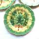 Lot of 3 Art Deco dessert plates in Sarreguemines dabbling: Vine