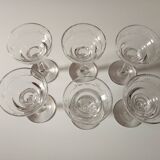 Serie de 6 verres souffles a aperitif motifs graves