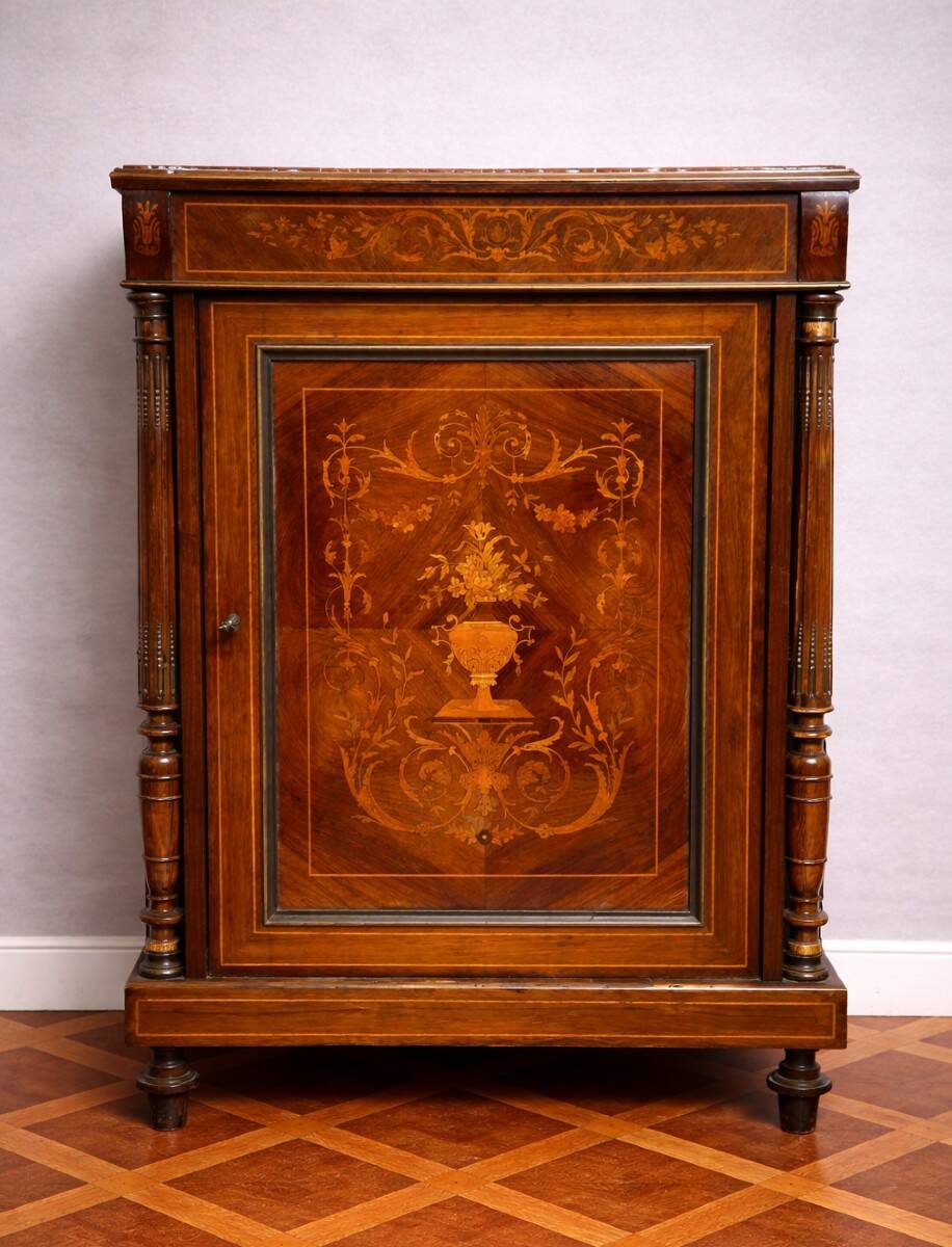 Support furniture inlaid with precious wood (Boulle style), Napoleon II period.