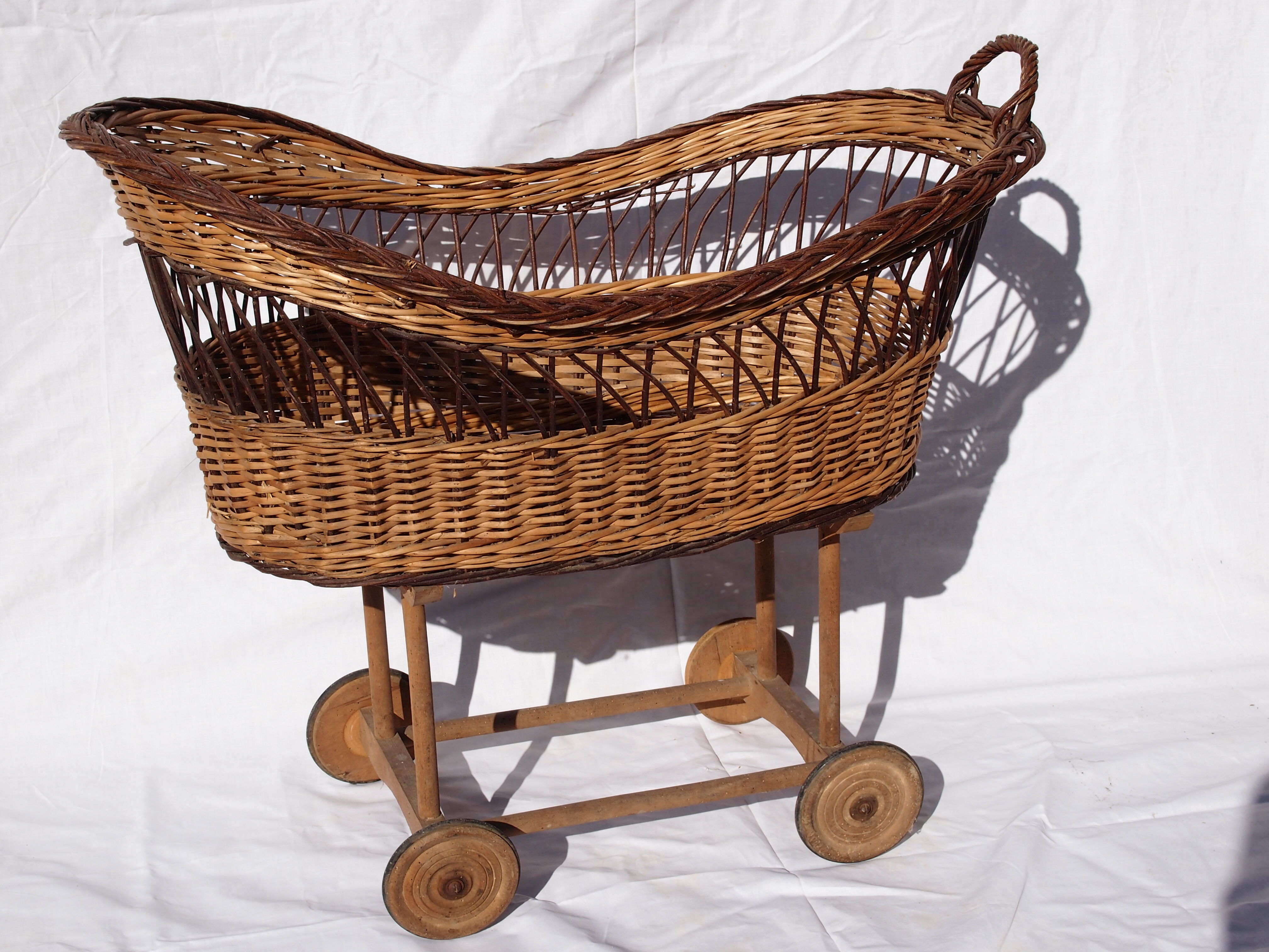 Vintage wicker cradle