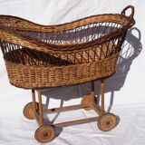 Vintage wicker cradle
