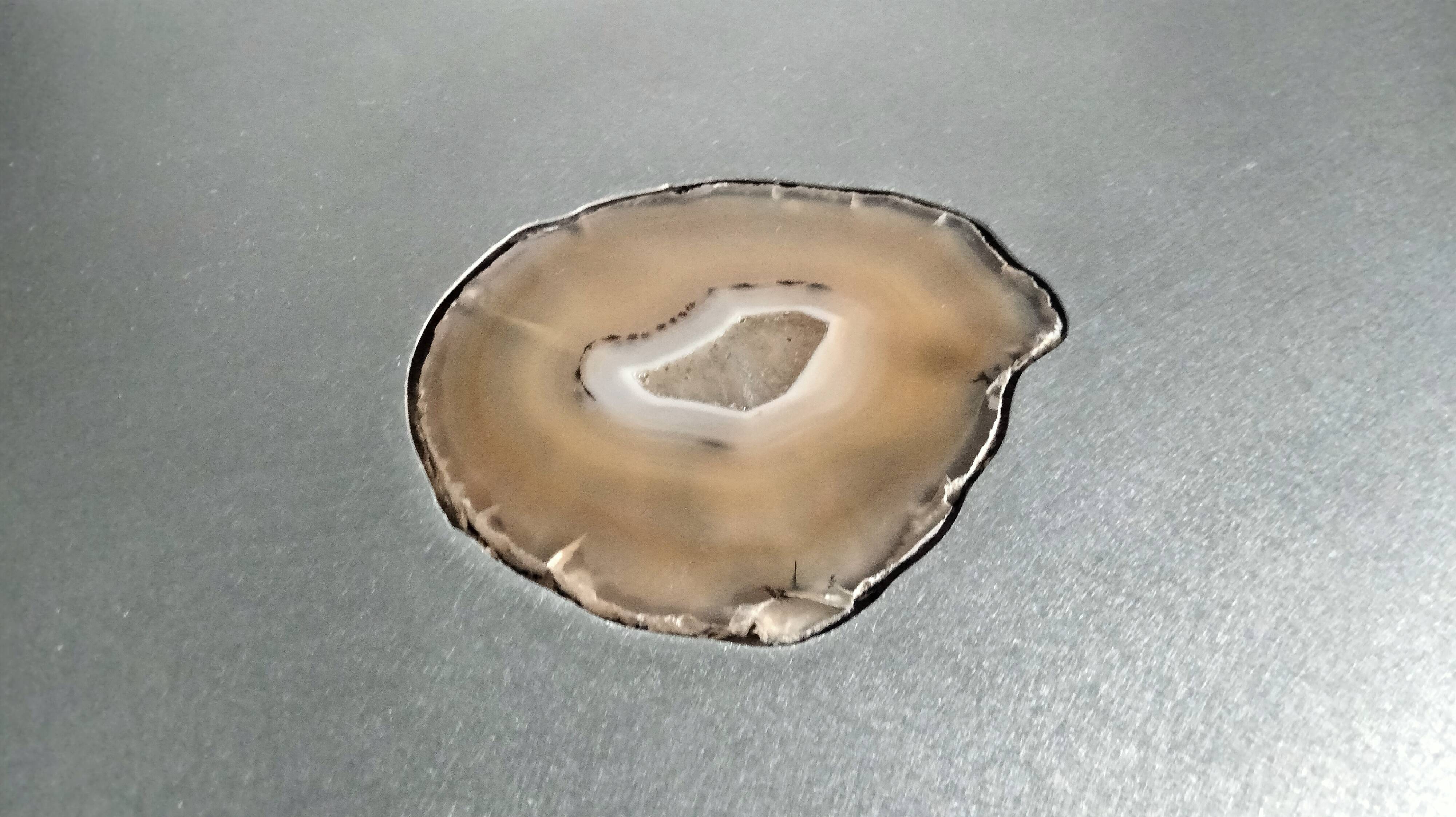 Stainless steel/agate/aluminum side table