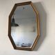 Vintage 1950 octagonal beveled mirror in gilded wood - 65 x 44 cm