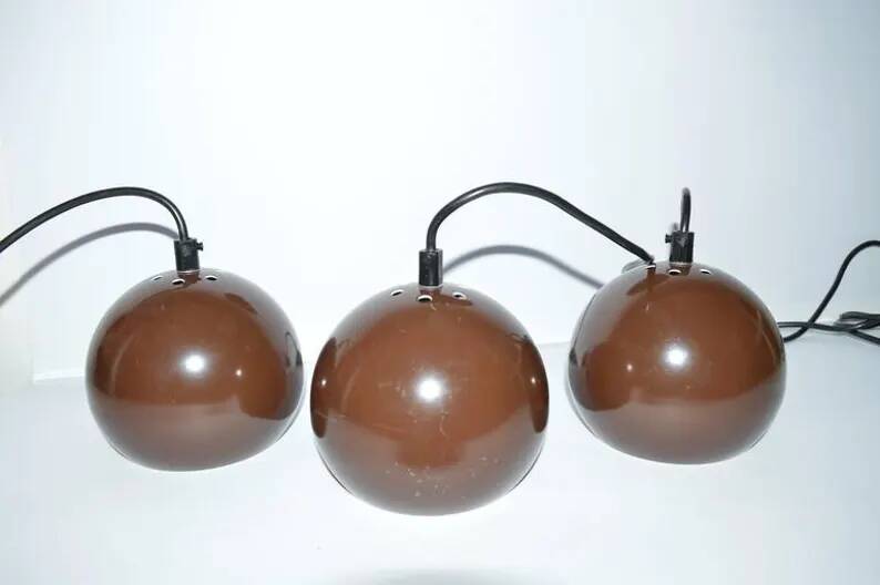 Set of 5 Mid-Century Design Ceiling Lamps Bubbles, E.S.Horn, Denmark, 1970s