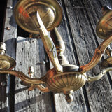Ancien lustre 6-bras en laiton ou bronze
