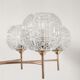 60s brass and glass globes chandelier