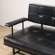 Vintage "Daybed" sofa bench in metal and imitation leather, 1950