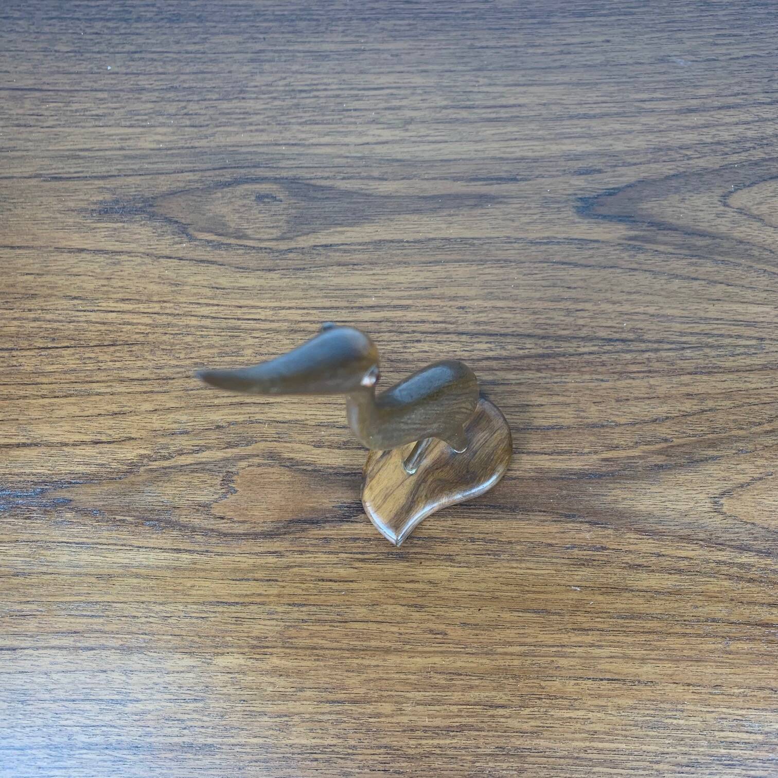 Teak Heron Statuette, Midcentury Modern