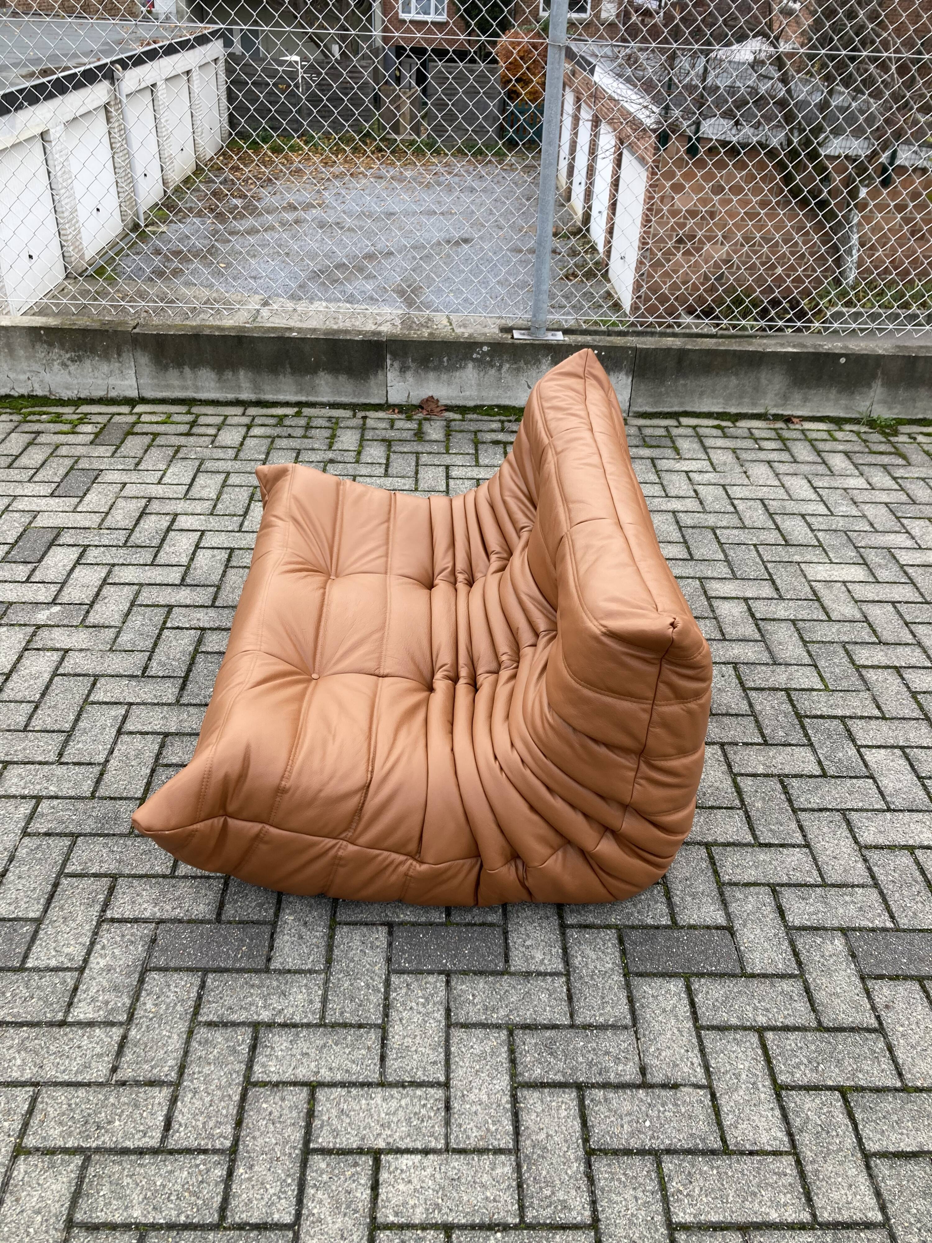 Ligne Roset Togo 2seater, Cognac Leather