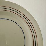 Set of 10 vintage flat plates in semi-porcelain Céranord.