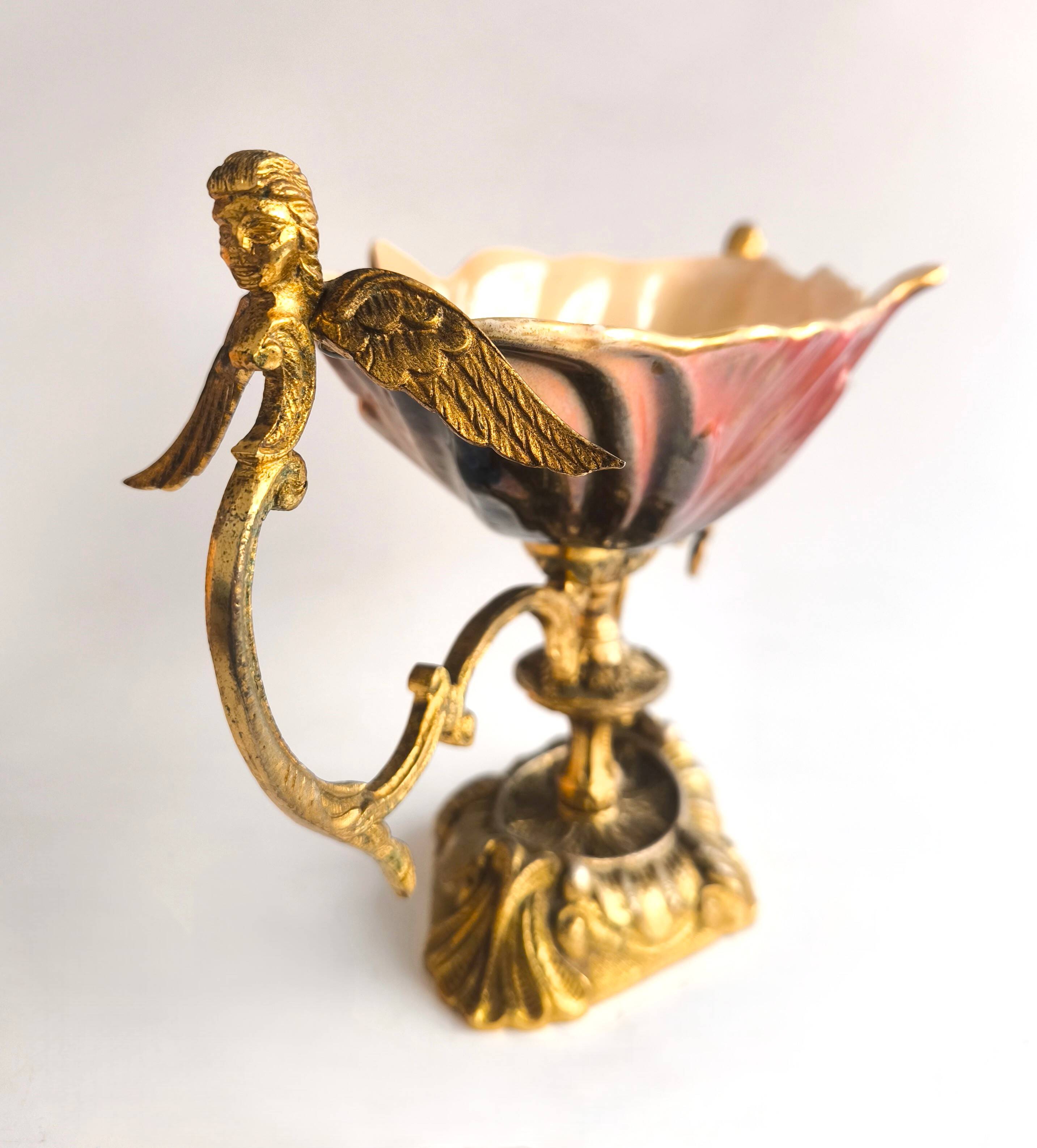 Late Art Deco bronze and porcelain centrepiece.