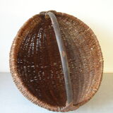 Old basket in wicker and wood Normandy deco kitchen farm normande 38 cm