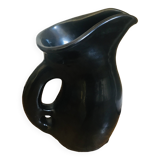 Matte black Vallauris ceramic pitcher