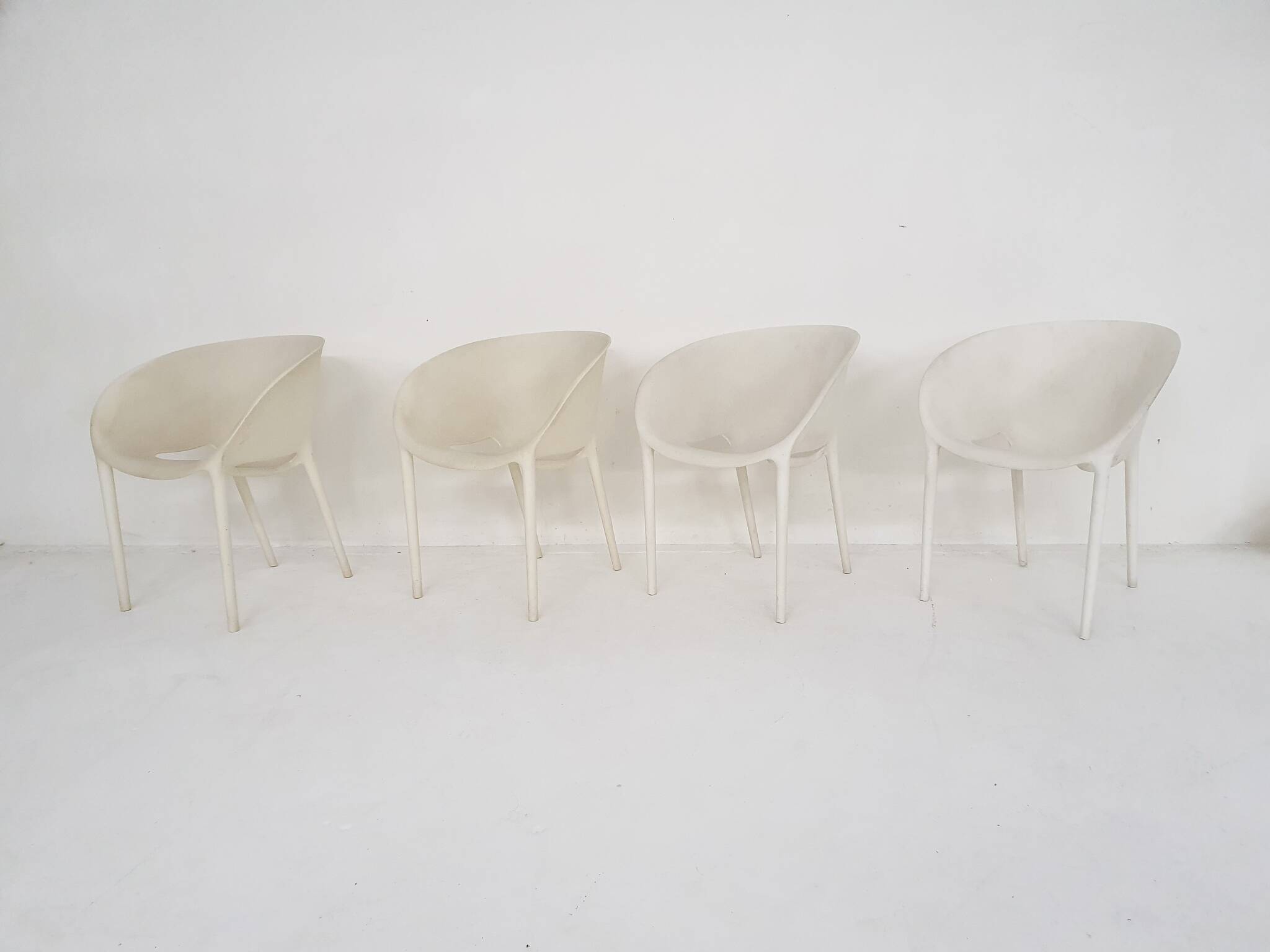 Set of 4 "Soft Egg" chairs by Philippe Starck for Driade, Italy