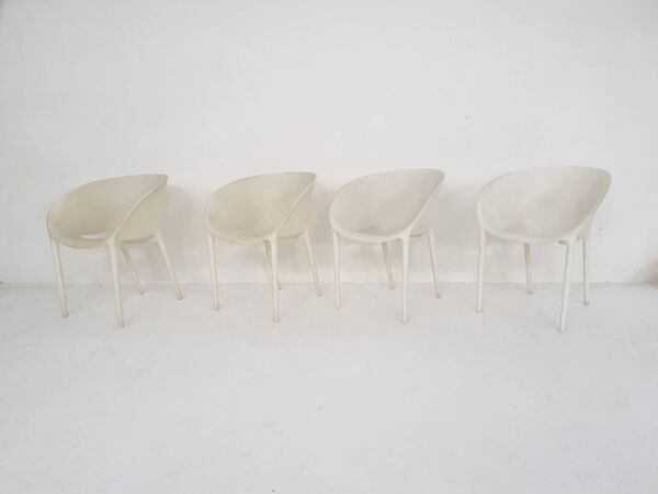 Set of 4 ''Soft Egg''chairs by Philippe Starck for Driade, Italy