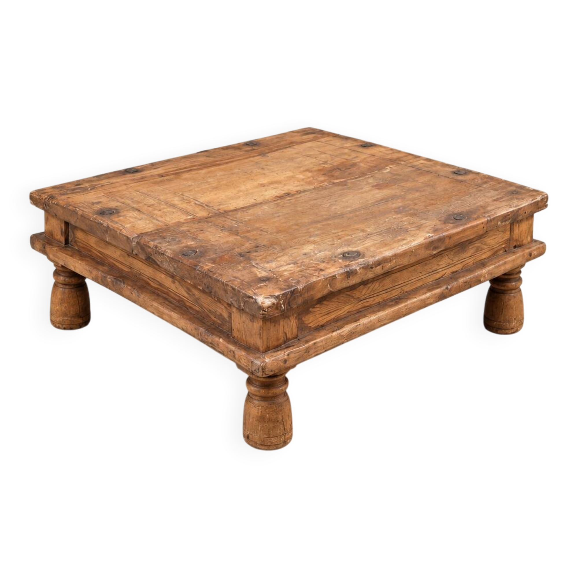 Old Indian solid wood coffee table – floor table