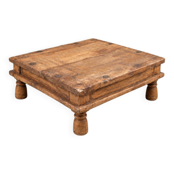 Old Indian solid wood coffee table – floor table