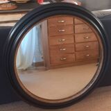 Black round mirror
