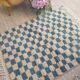 Blue checkered Berber Beni Ouarain rug