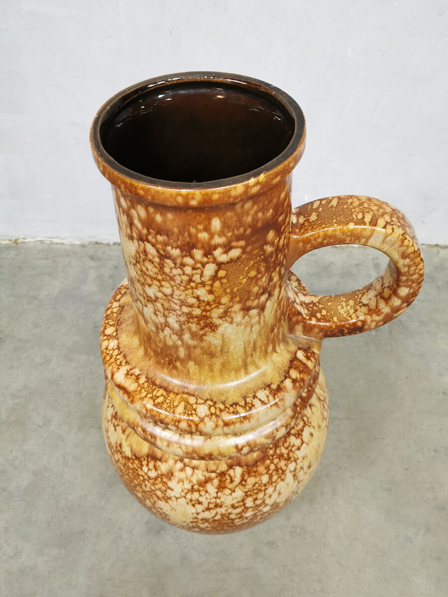Vintage XL ceramic vase West Germany ‘Earth tones’