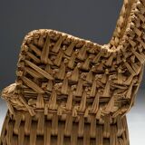 Vernacular Woven Straw Armchair, France, Early 20th Century