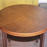 Vintage table, wooden table, two-tier table, living room table, side table.