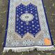 Tapis marocain artisanal fait main bleu certifié authentique 150x88cm