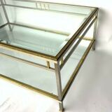 Coffee table 1970 home rings ramsay metal chrome dore 2 levels