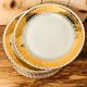 Service à dessert doré à l’or fin en porcelaine de Luxe Royal ADP