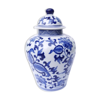 Vase blanc & bleu en porcelaine