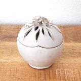 Vintage Ceramic Round Trinket Box With Roses On Top, Bonbonniere Bowl