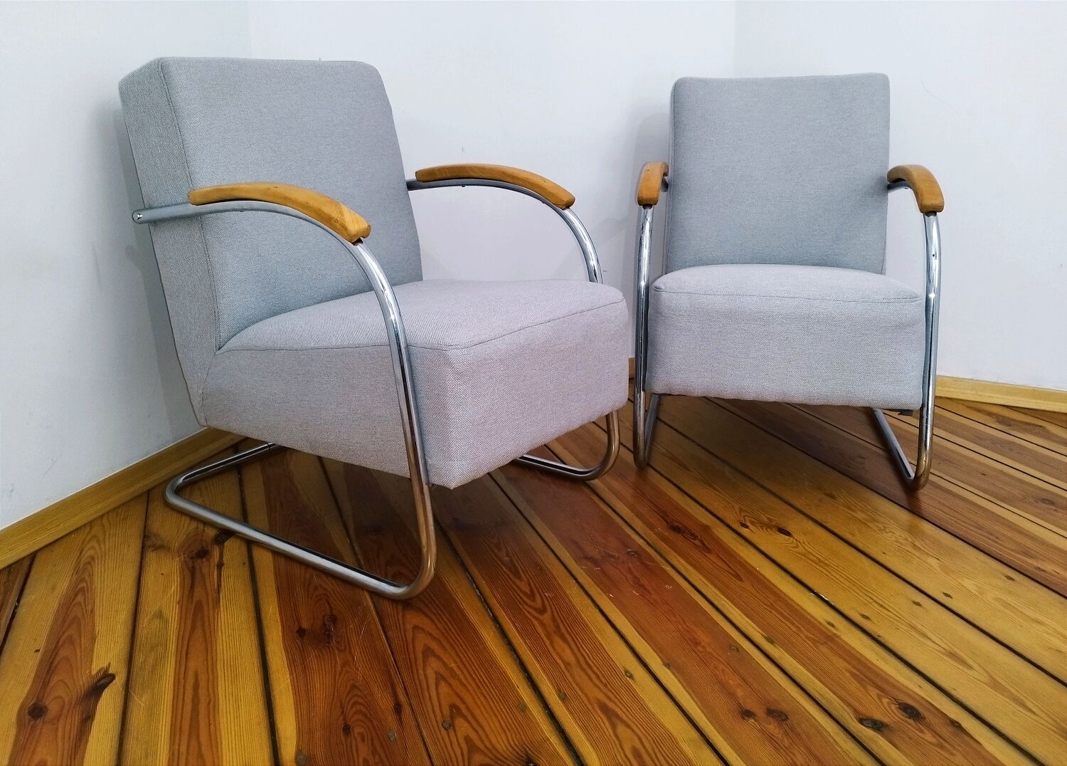Pair of mücke melder fn 21 armchairs, vintage, 1930