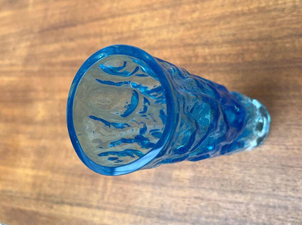 Glass vase with bark design by Ingrid Glas, Germany, 1960s.