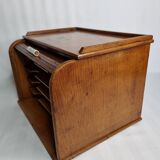 Letter door with roller shutter style art deco light oak