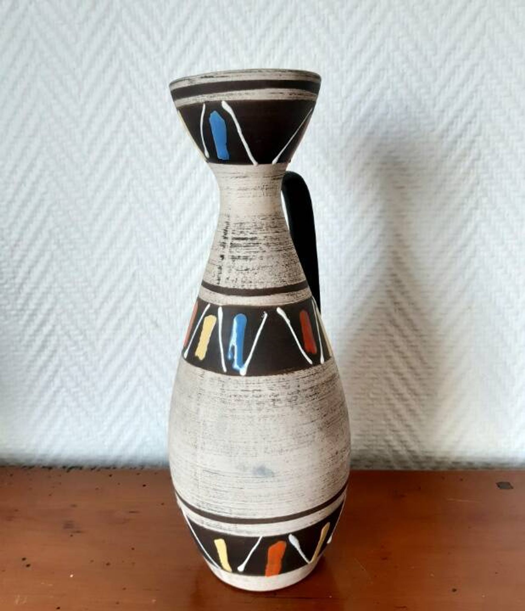Vase en céramique graphique, West Germany, vers 1970