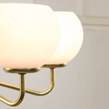 Mid-century Upward Sputnik Golden Chandelier, 60s