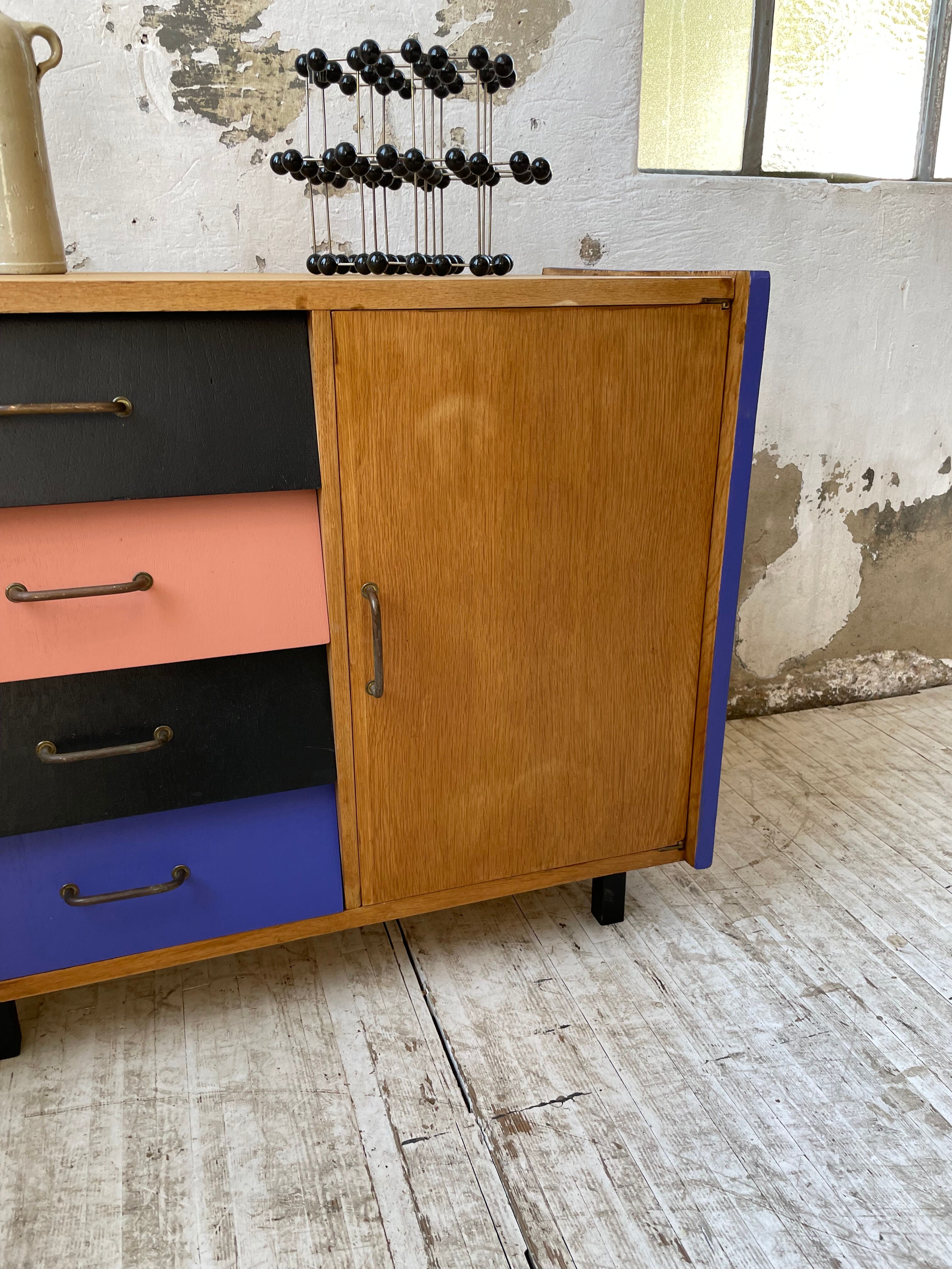 Meuble commode colorée années 60