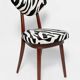 Heart-shaped chair with black and white zebra pattern, Poland, 1960s