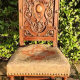 Antique carved walnut chair