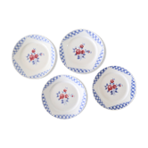Set of 4 hollow plates Luneville, motif 'Henri', vintage French, authentic, rare, countryside
