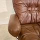 Vintage mid-century Scandinavian cognac leather lounge chair by Harald Relling