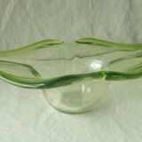 Murano green gradient crystal fruit bowl
